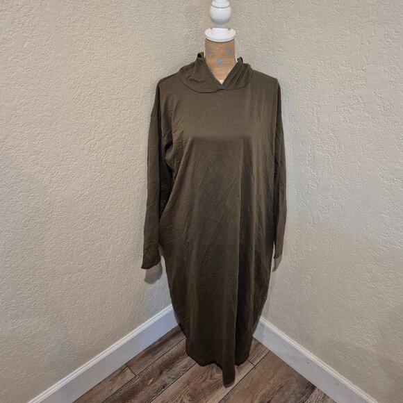 NWOT 'NUGGLES Olive Hoodie Dress - Picture 1 of 5